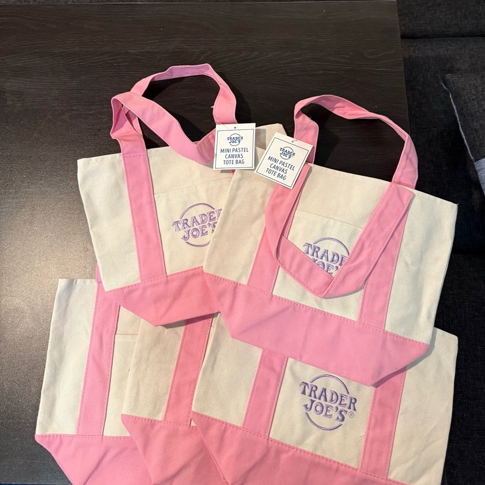 Trader Joe's Pink and Cream Tote Bag (1 Left)